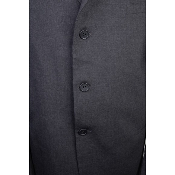 MANI Men's Sport Coat Suit Jacket 3-Button Wool Solid Gray Blazer Sz 48L - Picture 3 of 14